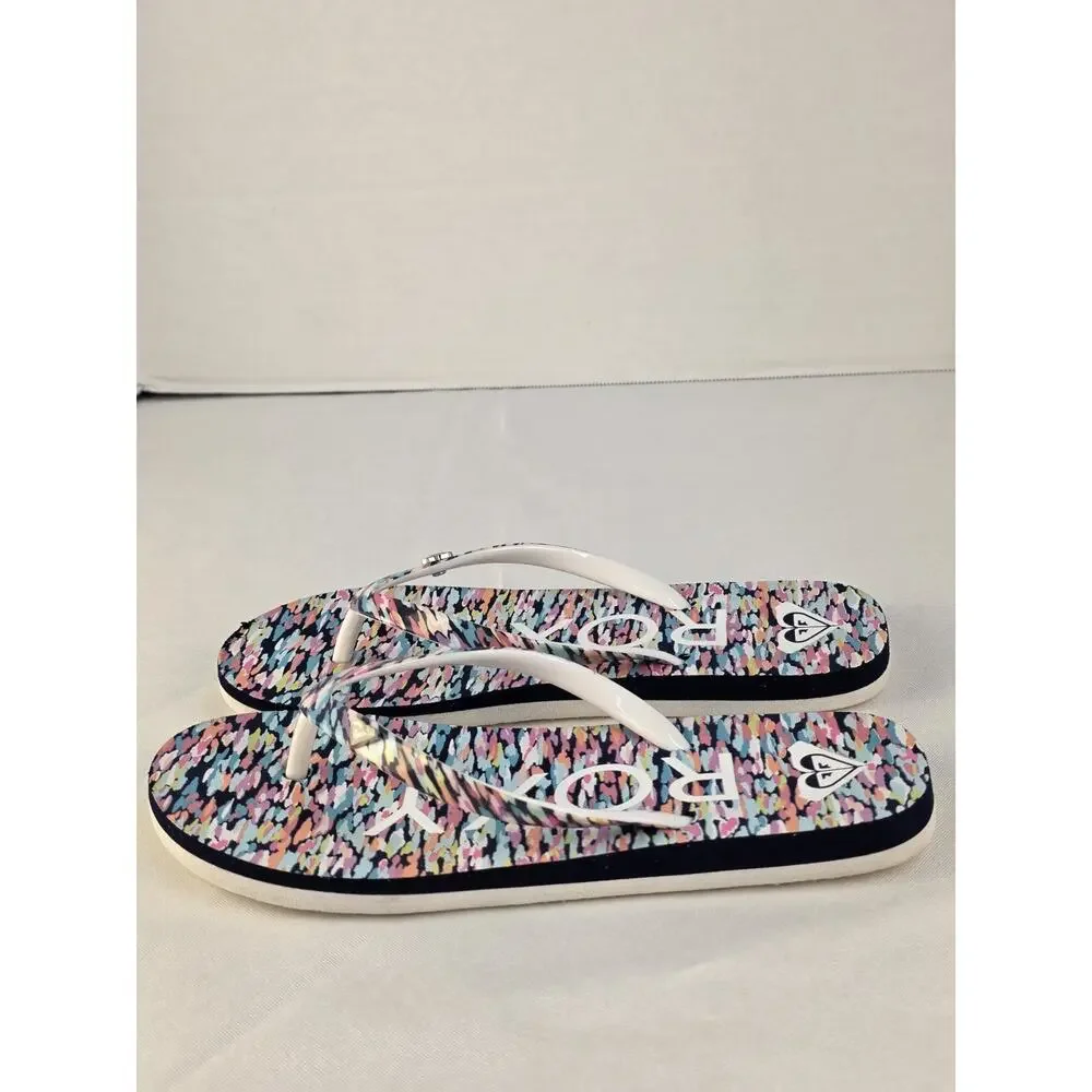 Roxy Girl RG Pebbles Girls Size 2/3 Flip Flops Sandals Summer Vacation Beach